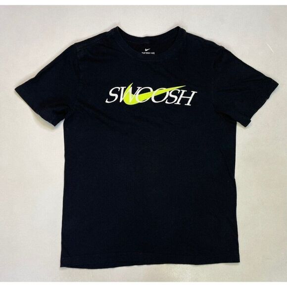 Nike Swoosh Graphic T-shirt Women Small Black Short Sleeve - Picture 1 of 5